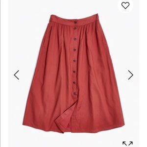 Madewell Palisade Button-Front Skirt